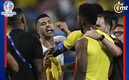 La bronca entre Uruguay contra Colombia en semifinales. (FOTO: AFP)