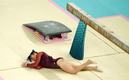Alexa Moreno sufrió una aparatosa caída en All Around de la gimnasia artística (Santiago Chaparro)