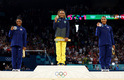 Rebeca Andrade, Simone Biles y Jordan Chiles conformaron el podio en ejercicios de suelo (Reuters)