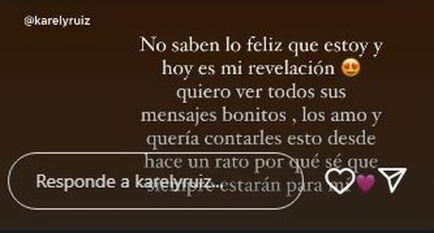 Karely Ruiz dará a conocer el género de su bebé (INSTAGRAM @karelyruiz)