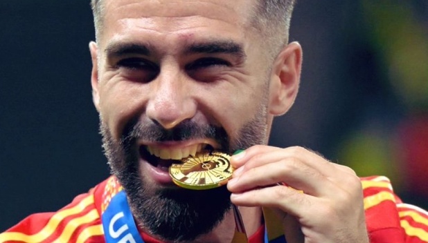 Dani Carvajal tuvo una destacada actuación en la última Eurocopa (Foto: X)