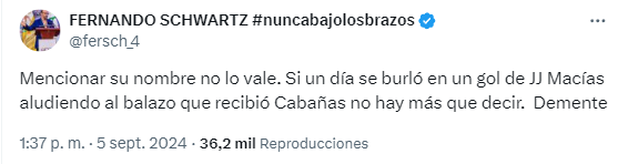 Schwartz no se guardó nada (Foto: Captura)