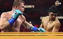 Canelo conecta un golpe a Munguía (AFP)