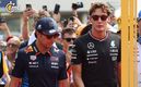 Sergio Pérez y George Russell durante el GP de Italia (Reuters)