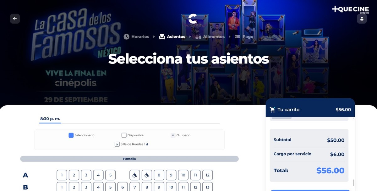 Precio de boleto para final de 'La Casa de los Famosos' en Cinépolis. Foto: Cinépolis