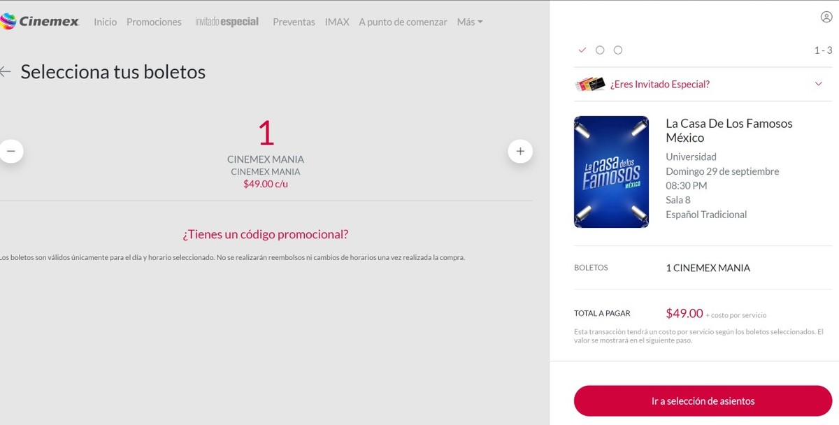 Precio de final de 'La Casa de los Famosos' Cinemex. Foto: Cinemex
