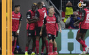 El festejo de Victor Boniface ante el  Milan. (FOTO: AFP)