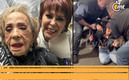 Alejandra Guzmán llegó con su mamá y después sufrió la caída. (Foto: TV y Novelas)