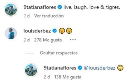Publicación de Tatiana Flores respondida por Derbez (@tatianaflores)