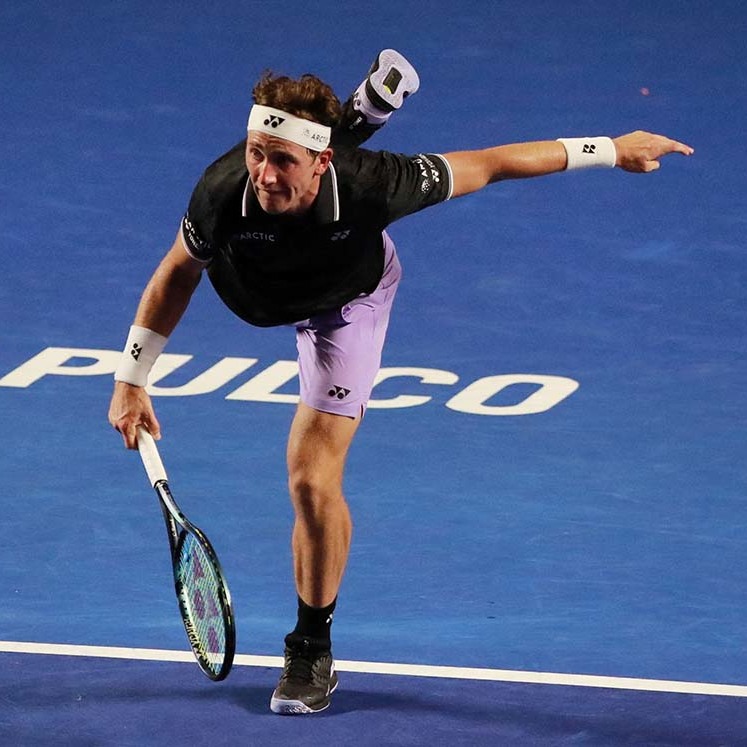 Casper Ruud durante un juego del AMT 2023 en Acapulco (Reuters)