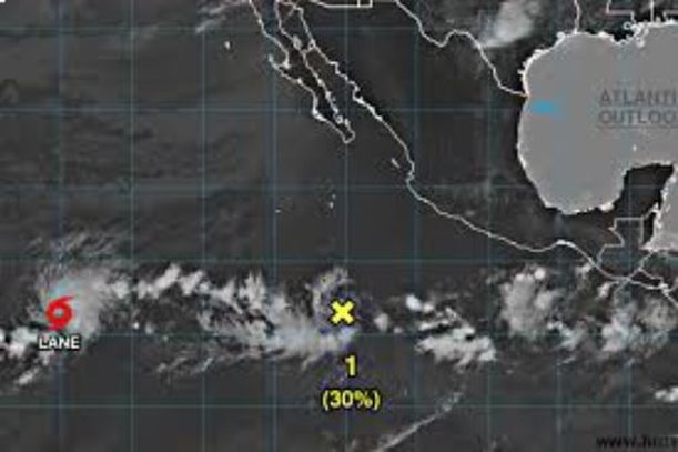 Ubicación de la tormenta tropical Lane (NOAA)