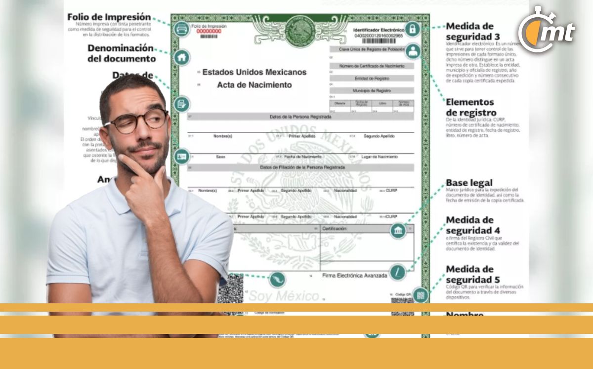 Nuevo formato único de copia certificada de acta de nacimiento: cambios y detalles. (FOTO): Gobierno de México.