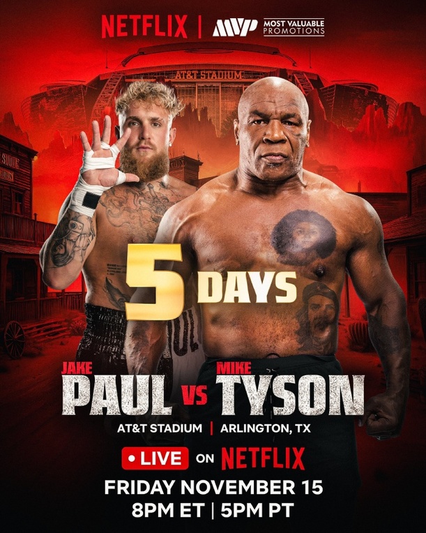 Cartel promocional de la pelea entre Paul y Tyson (@JakePaul)