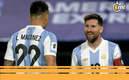 Lautaro Martínez celebra su gol con Messi. (Foto: AFP)
