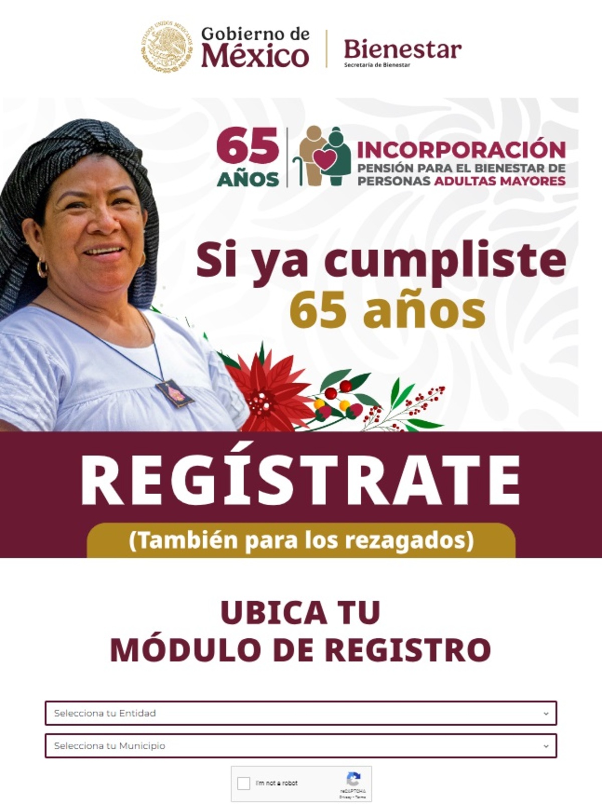 En esta ventana eligirás tu Entidad y Municipio (Alcaldía) donde vives para buscar tu módulo. Foto: captura de pantalla