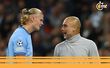 Erling Haaland y Pep Guardiola (Reuters)