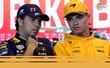 Lando Norris y Checo Pérez (Reuters)