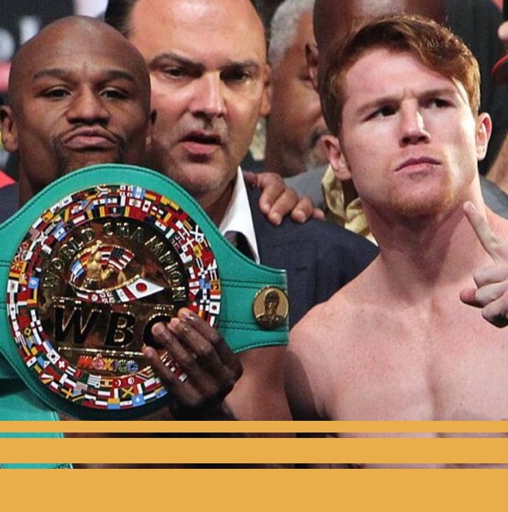 Floyd Mayweather y Saúl Álvarez previo a su enfrentamiento (Foto: Mexsport)