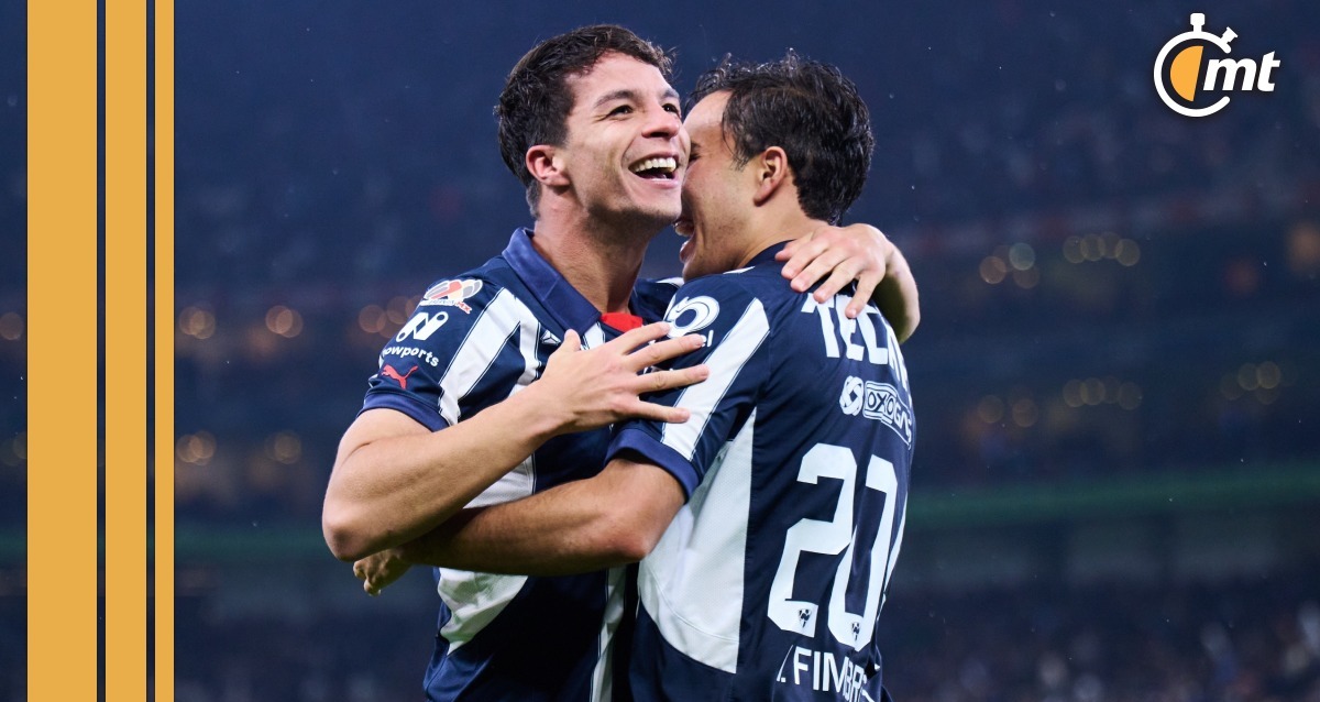 Óliver Torres en festejo de un gol con Rayados (Mexsport)