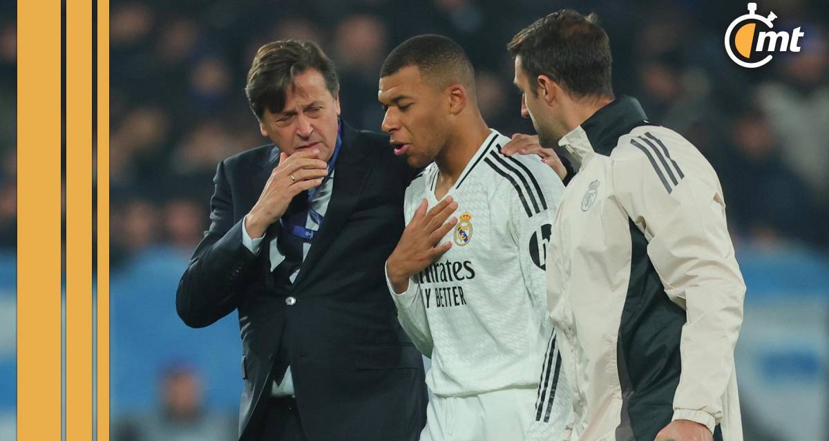 Kylian Mbappé sale lesionado del juego ante Atalanta (EFE)