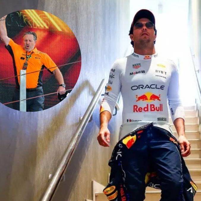 Checo fue criticado por Zak Brown (Red Bull/AFP)