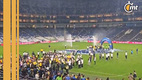 Los aspersores se activaron en el BBVA.