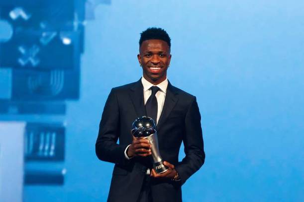 Vinícius Jr. presume su The Best (AFP)