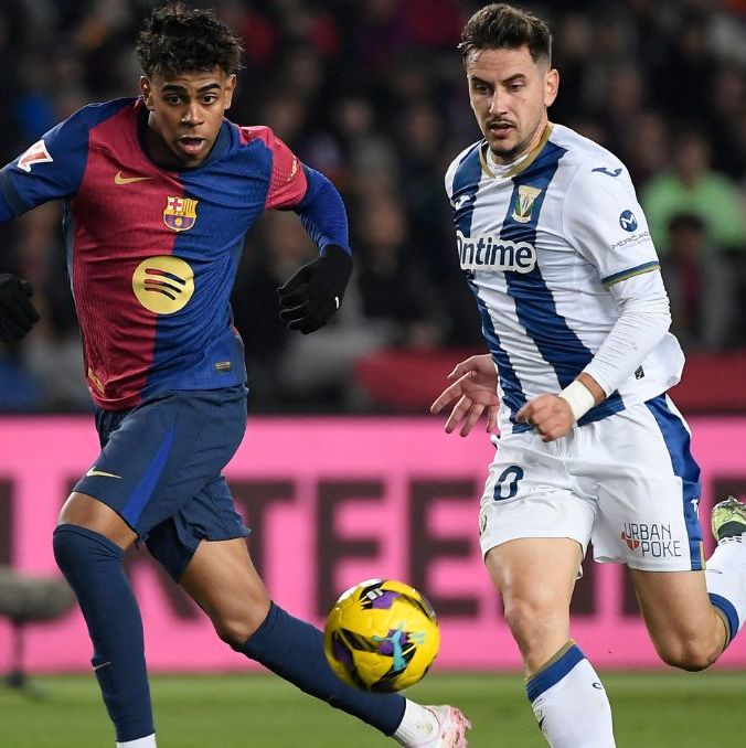 Lamine Yamal fue sustituido al minuto 75 del partido ante Leganés (AFP)