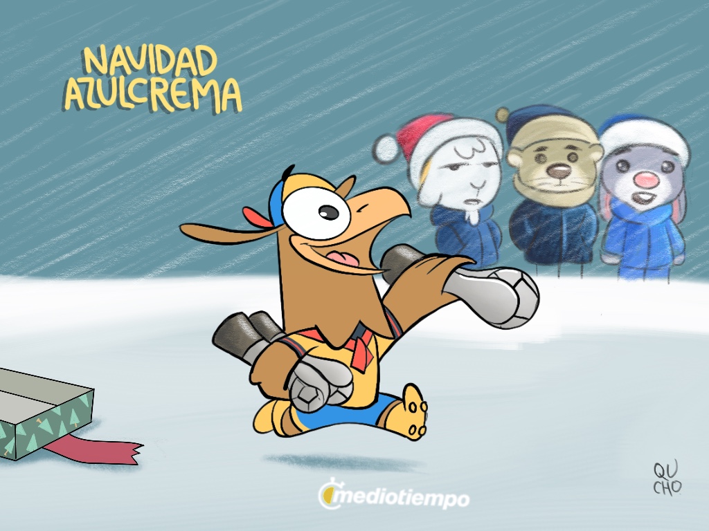 Navidad azulcrema.