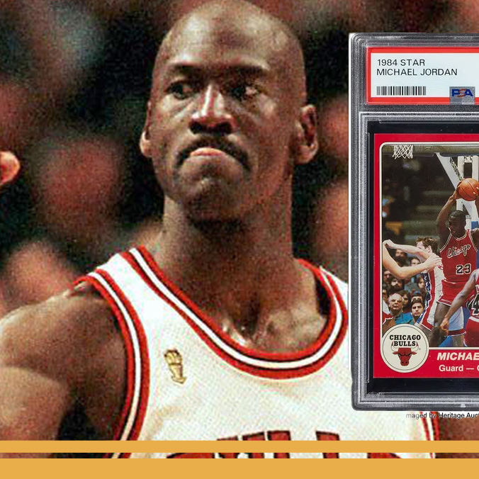 La carta rara de Michael Jordan que será subastada. (FOTO: AFP)