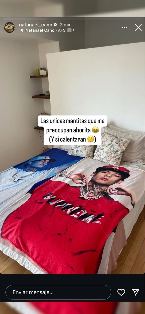 "Las únicas mantitas que me preocupan ahora (y si calentaran)", contestó Natanael Cano en IG. Foto: captura de pantalla