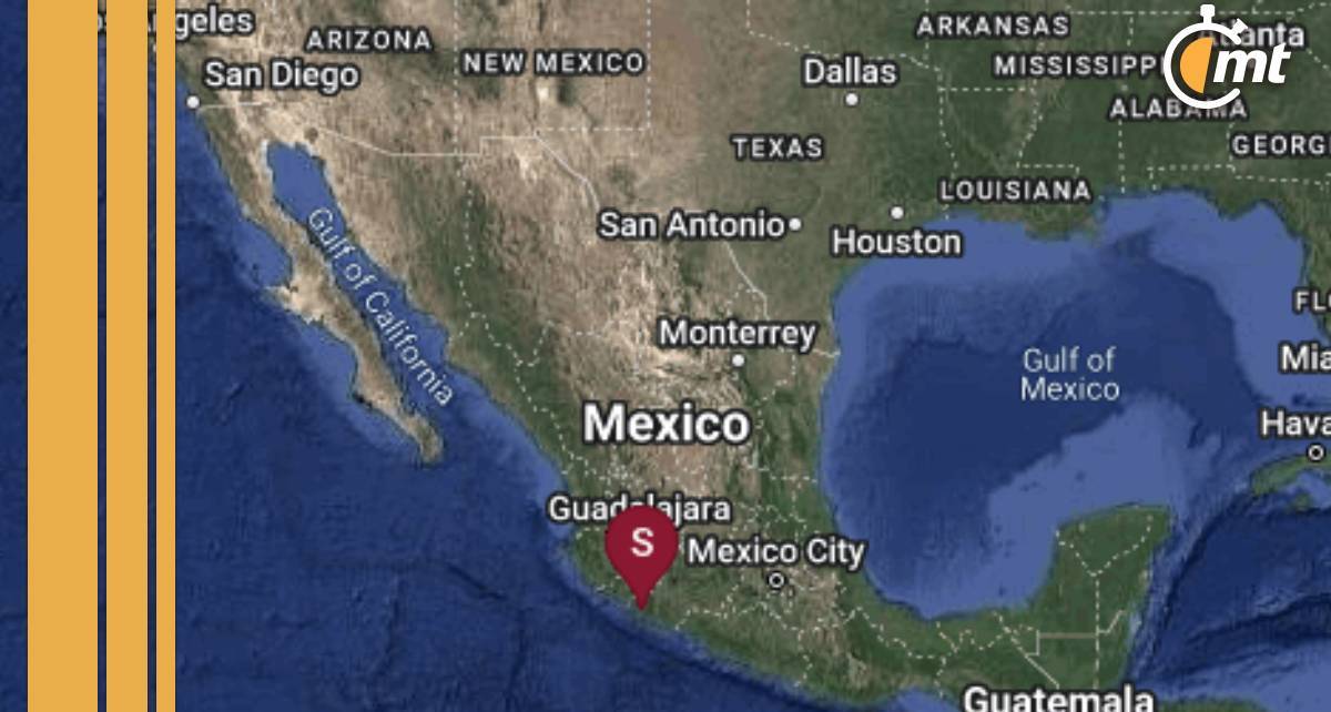 Epicentro del sismo en Coalcomán, Michoacán (@sismologicomx)