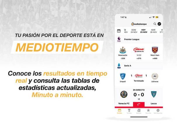 La app de Mediotiempo, el mejor lugar para consultar las estadísticas