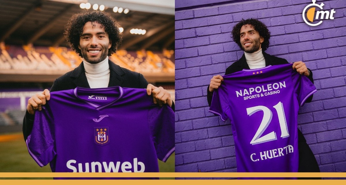 Chino Huerta en su presentación con el Anderlecht de Bélgica (Foto: rscanderlecht)