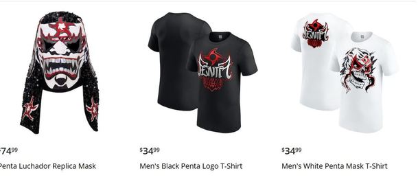 Productos de Penta en WWE (shop.wwe.com)