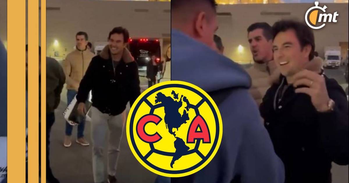 Checo Pérez convivió con jugadores del América (Captura de X Checo News).