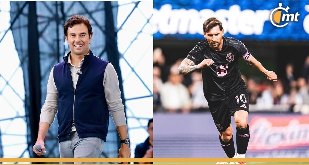 Checo Pérez y Lionel Messi en sus respectivos eventos (Foto: @Sergioperez/LionelMessi)