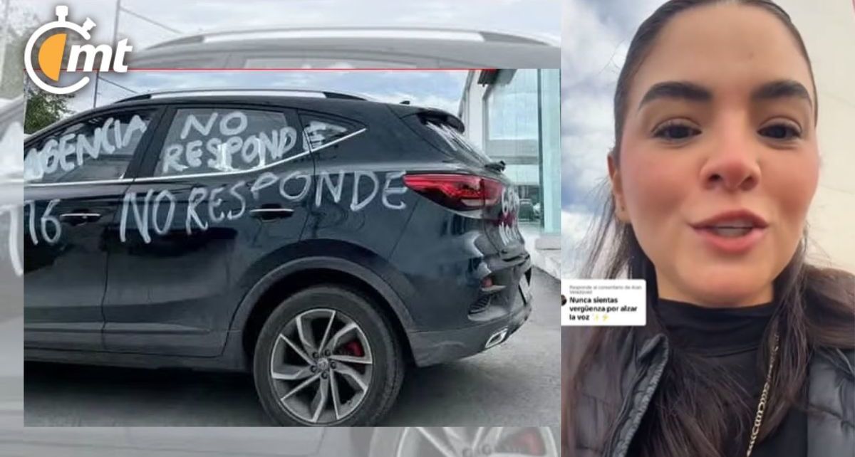 Mujer hace manifestación por camioneta defectuosa y gente llega a apoyarla con mariachi| Foto: Alejandra Cecoopieri