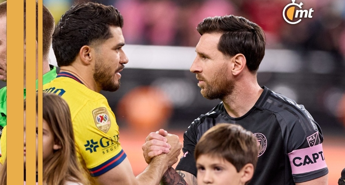 Henry Martín y Messi en partido amistoso (Foto: MexSport)