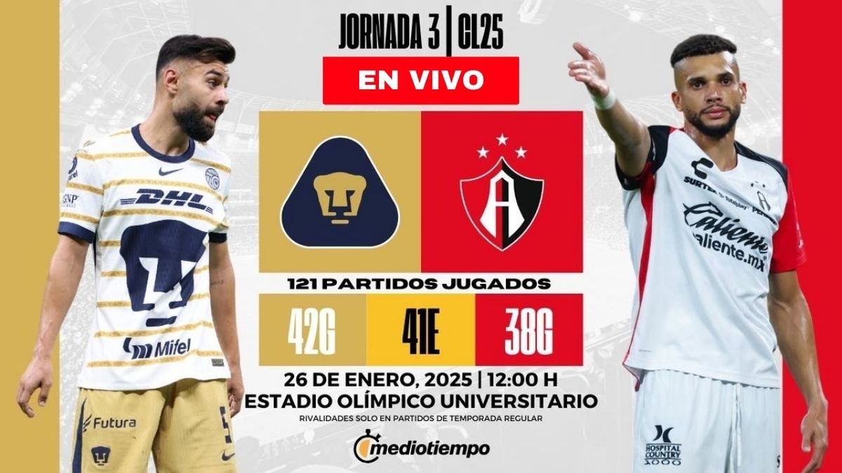 Dónde y a qué hora ver Pumas vs Atlas EN VIVO J3