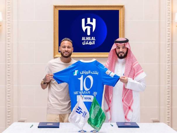 Neymar, el día de su presentación en Arabia Saudita (Al Hilal)