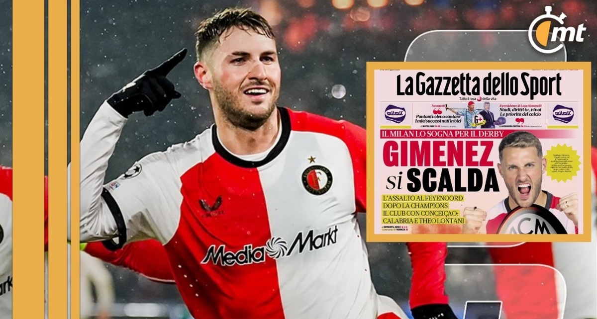 Santiago Giménez suena como posible fichaje de AC Milan (Facebook Feyenoord | gazzetta.it)