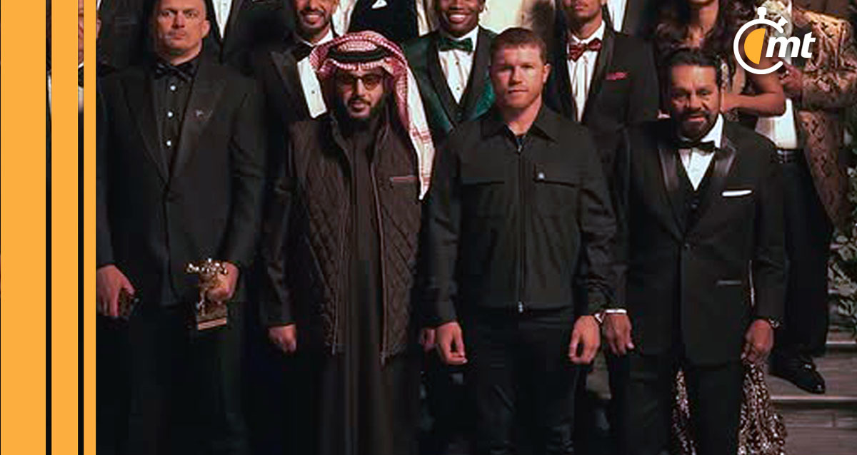 Canelo Álvarez junto a Turki Al-Sheikh en la gala The Ring Magazine.  (Foto: @turkialalshik)