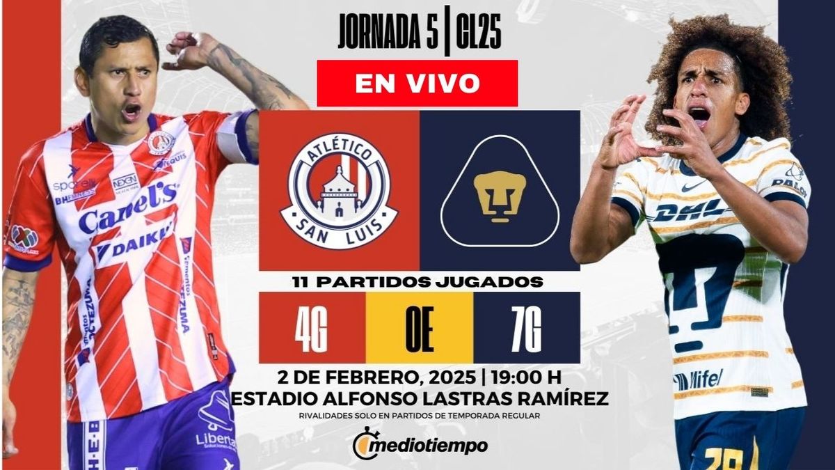 Dónde y a qué hora ver Atlético San Luis vs Pumas EN VIVO