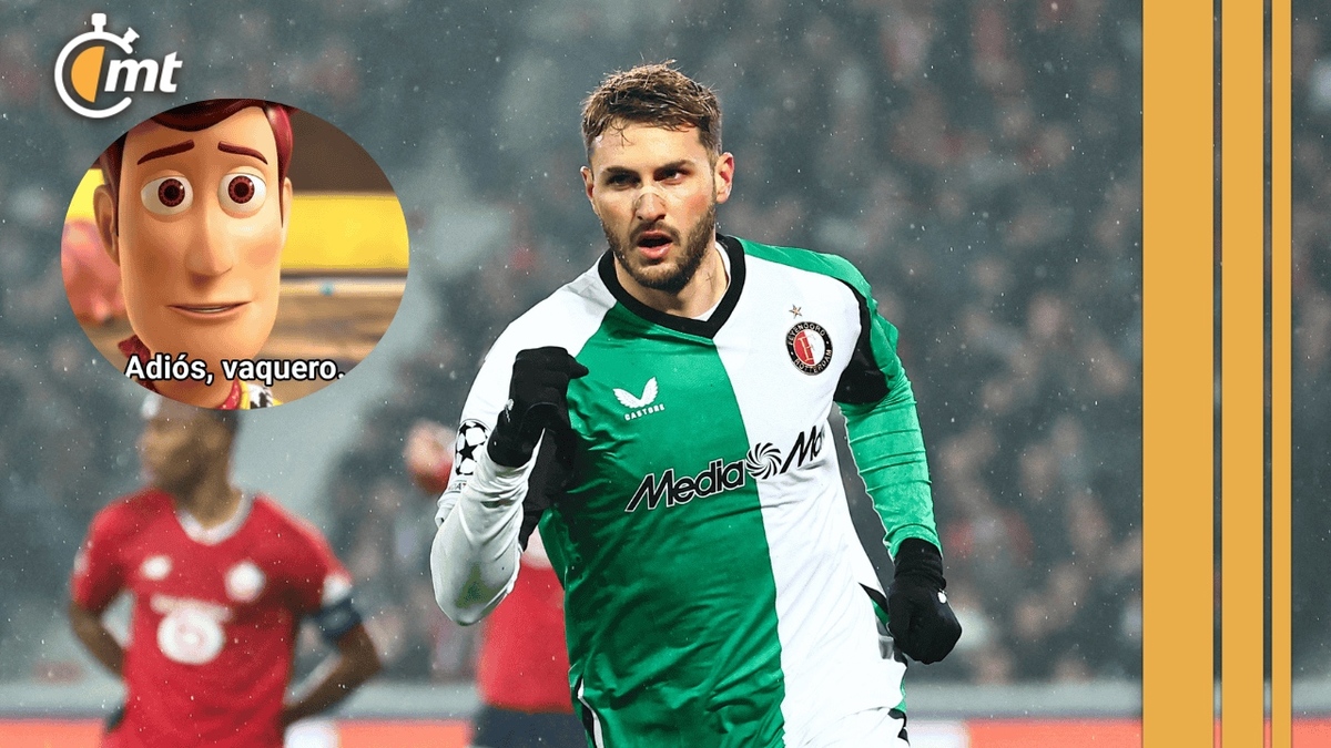 Santi Gimenez se despide del Feyenoord (Foto: AFP)