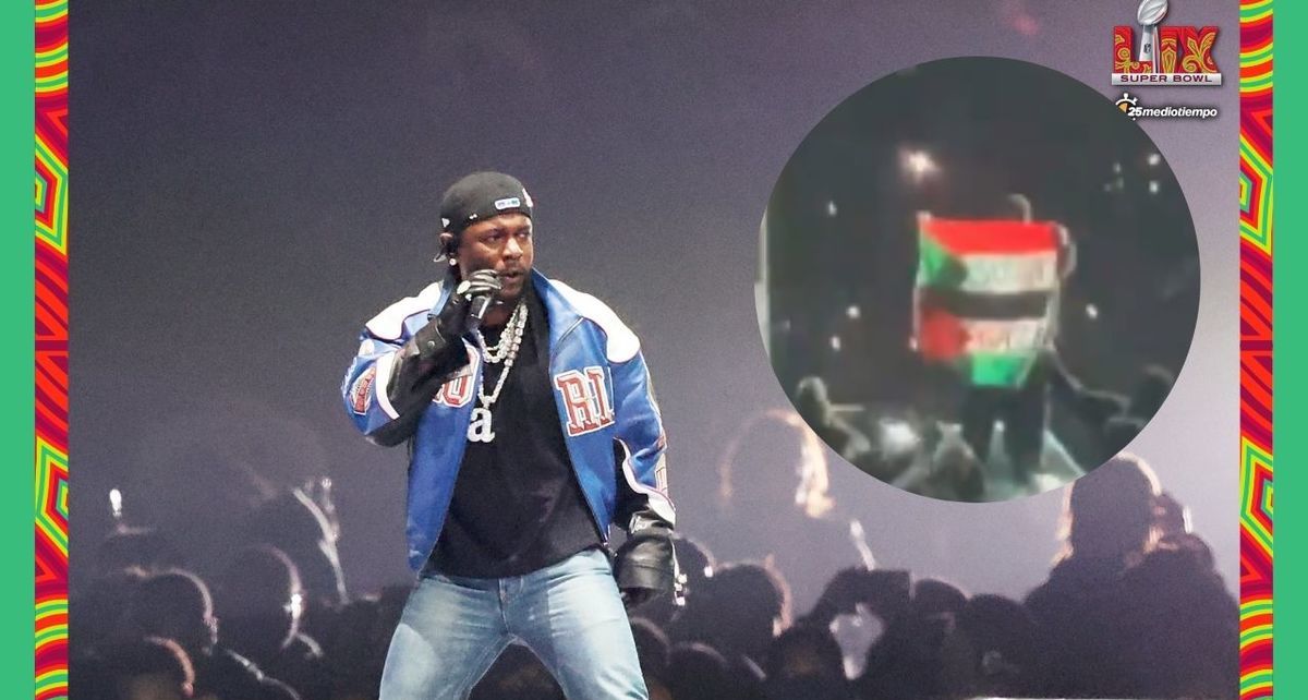 Seguidor irrumpe en el espectáculo del medio tiempo portando una bandera de Palestina