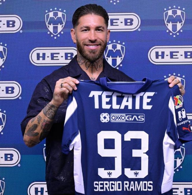 Sergio Ramos utilizará el número 93 en referencia al Real Madrid (X: @Rayados)