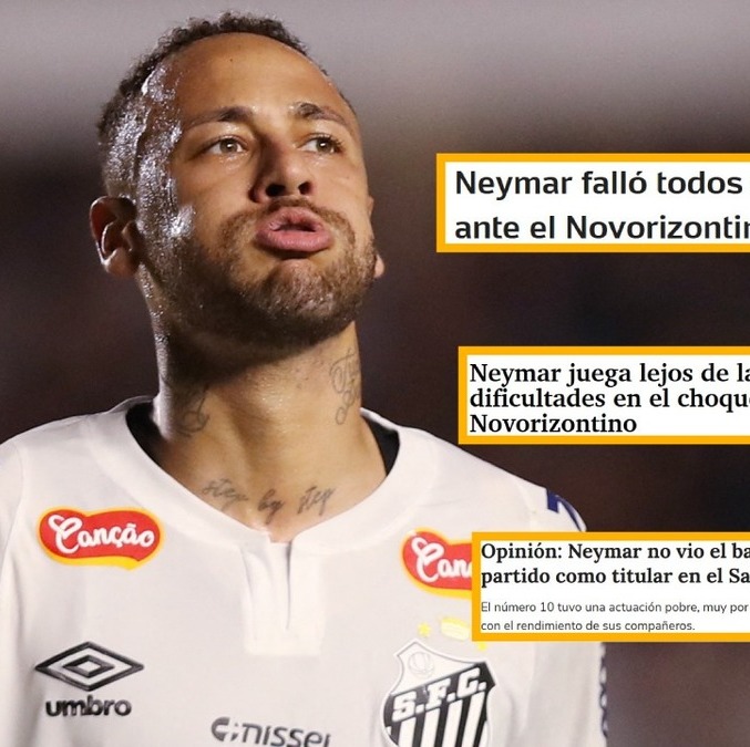 Neymar no logró convencer a la prensa de Brasil con sus minutos en Santos (Reuters)