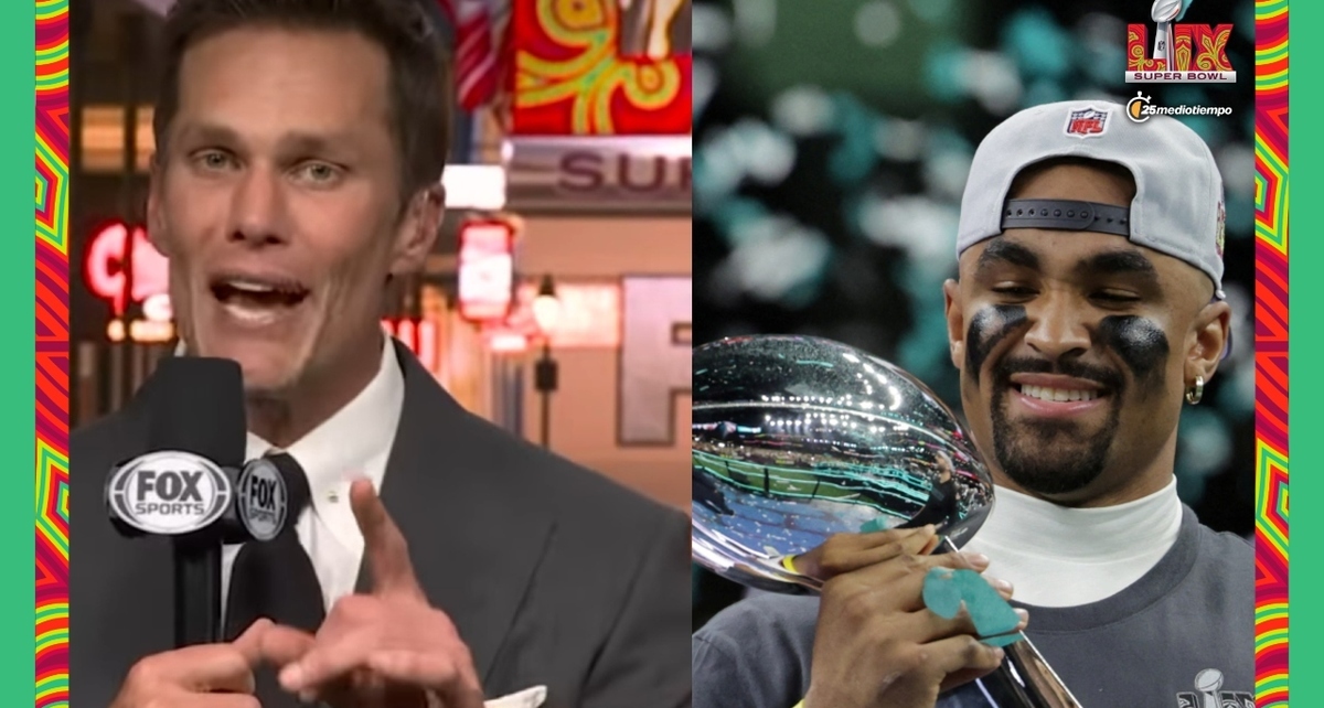 Tom Brady le recomienda cuidar su jersey a Jalen Hurts (Foto:Reuters/ Captura @FoxSports)