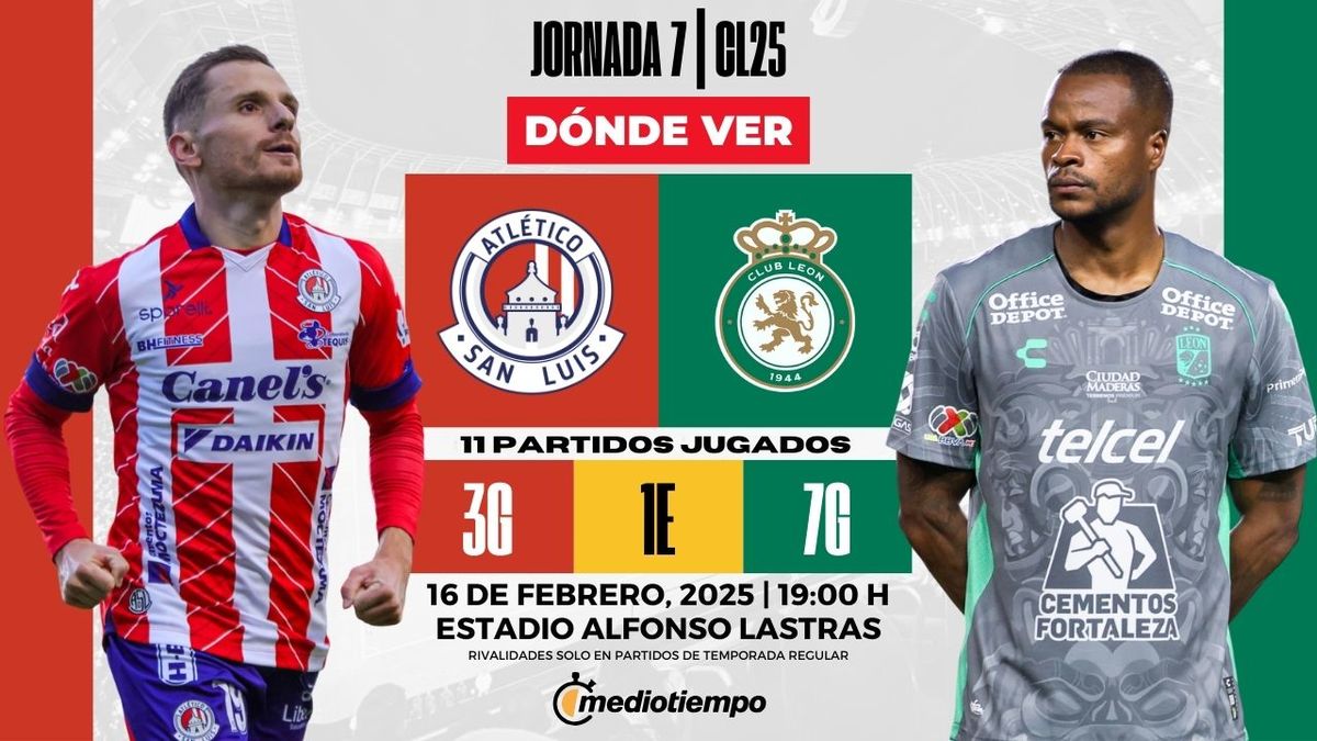 Dónde y a qué hora ver Atlético San Luis vs León EN VIVO J7 CL 2025
